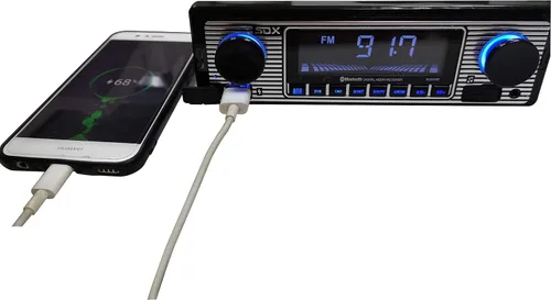 Miniatura 5 de SDX Audio Receptor de radio Bluetooth, reproductor de MP3 con cargador USB, MP3/USB, entrada auxiliar, micrófono integrado manos libres, iluminación