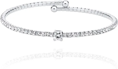 Miniatura 48 de OZEL - Pulseras para mujer, chapados en oro real de 18 quilates, pulseras de oro de cristal colorido para regalos