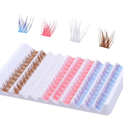 Miniatura 3 de Extensiones de pestañas postizas de colores, 140 unidades, aspecto natural, rizo D, pestañas de ojo de gato, individuales, extensiones de pestañas