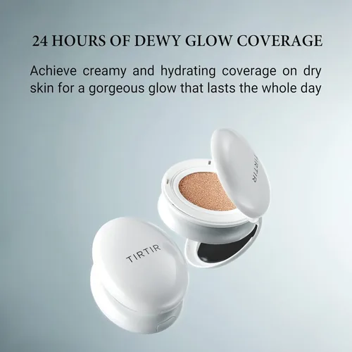 Miniatura 2 de TIRTIR Cojín My Glow Cream Cobertura natural, hidratante, rocío, acabado brillante, 24 horas de duración, barrera de humedad, cojín coreano