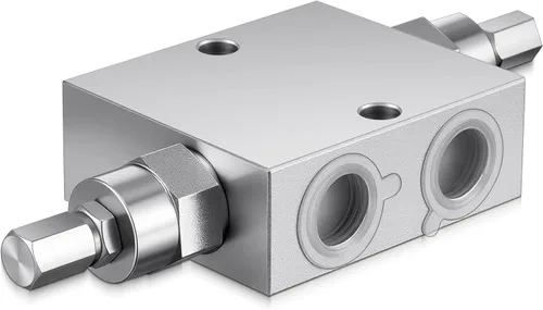 Miniatura 8 de Threlaco 2 unids doble crossover válvula de amortiguación de alivio hidráulico 3/8 "Puertos NPT 12 GPM para cilindro de motor de válvula de control