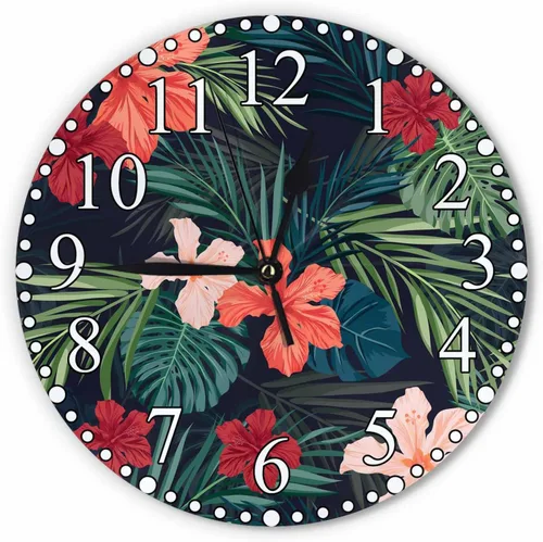 Miniatura 12 de Reloj de Pared Bohemio con Textura Paisley de 10 Pulgadas Operado por Batería Vector Color Rojo Brillante Reloj Silencioso Sin Tictac Relojes