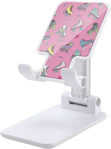 Miniatura 8 de Cute Retro Roller Skates Portable Cell Phone Stand Foldable Desktop Phone Holder Adjustable Height Angle with Print Pattern black-style-21