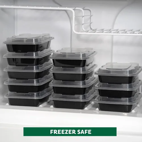 Miniatura 8 de Freshware - Recipientes para comida preparada, 150 unidades, 1 compartimento para almacenar comida, contenedores con tapas, caja Bento, libre