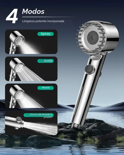 Miniatura 6 de Filtered Shower Head with Handheld with 4PCS Filters, High Pressure 4 Spray Modes Shower heads with Filter, IronDrops Water Softener Filter for Hard