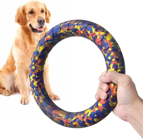 Miniatura 13 de Disco Volador Flotante Duradero Indestructible para Perros Grandes, Juguetes de Anillo para Masticadores, Piscina, Natación, Lanzamiento, Atrapar