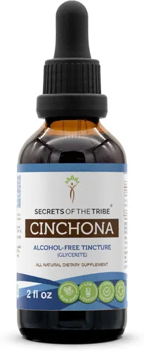 Secrets of the Tribe Cinchona Tintura Extracto líquido sin alcohol, Cinchona silvestre (quinina, quinina, Cinchona officinalis) Corteza seca (2