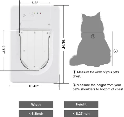 Miniatura 8 de Puerta electrónica inteligente para mascotas, puerta automática para perros y gatos con 3 modos, sensor electrónico alimentado por batería, puerta