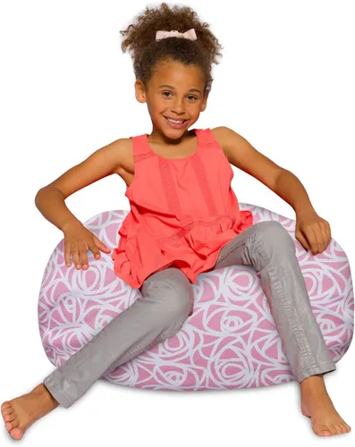 Miniatura 74 de Posh Creations - Sillón puff para niños, adolescentes y adultos, incluye funda extraíble y lavable a máquina, tamaño mediano de 27 pulgadas, lona