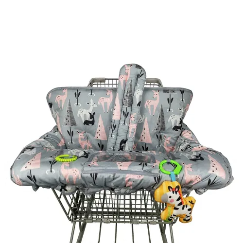 ICOPUCA Funda para carrito de compras, 2 en 1, funda de carrito para bebés y silla alta, cubierta acolchada para carrito de comestibles para bebé