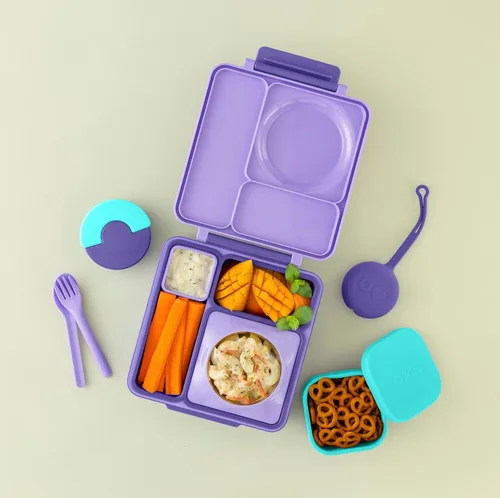 Miniatura 2 de OmieBox Contenedores de silicona a prueba de fugas para snacks para llevar, contenedores de almacenamiento de alimentos con tapa, contenedor Bento