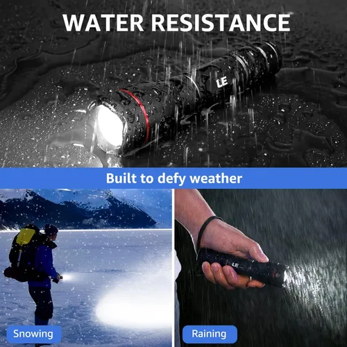Miniatura 5 de Linterna LED recargable Lepro, LP3000 de alto lúmenes, con zoom, linterna brillante, impermeable, 5 modos de iluminación, linterna de mano pequeña