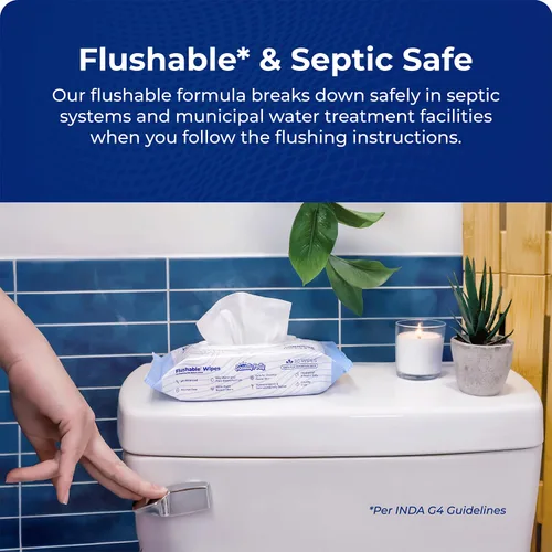 Miniatura 3 de Squatty Potty - Toallitas desechables - 6 paquetes (300 toallitas en total) - 99% agua y a base de plantas - Aroma de spa de té verde, pepino y aloe