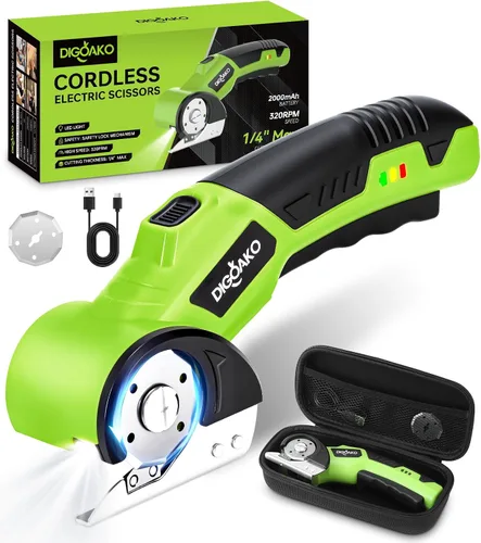 Cortador de Cartón - Tijeras Eléctricas Inalámbricas Recargables, Cortador de Caja Eléctrico de 4V Duty para Cartón, Bloqueo de Seguridad y Luz LED,