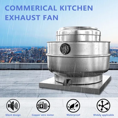 Miniatura 5 de Ventilador de escape con clasificación de grasa para campana de restaurante Ventilador de escape centrífugo de accionamiento directo 1.5HP 110