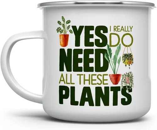 Plant Lover - Taza de café con diseño de fogata, taza de té para campamento de plantas de interior, regalo de pulgar verde Gardner, Yes I Really Do