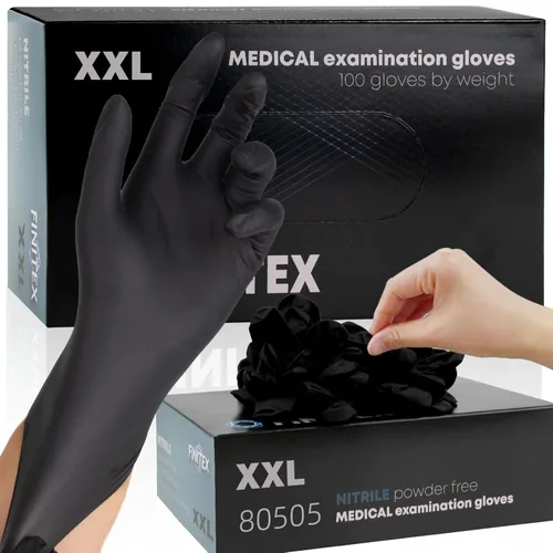 Miniatura 14 de FINITEX - Guantes desechables de nitrilo negro, 5 mil, sin polvo, examen médico, sin látex, 100 unidades para examen, limpieza del hogar, guantes