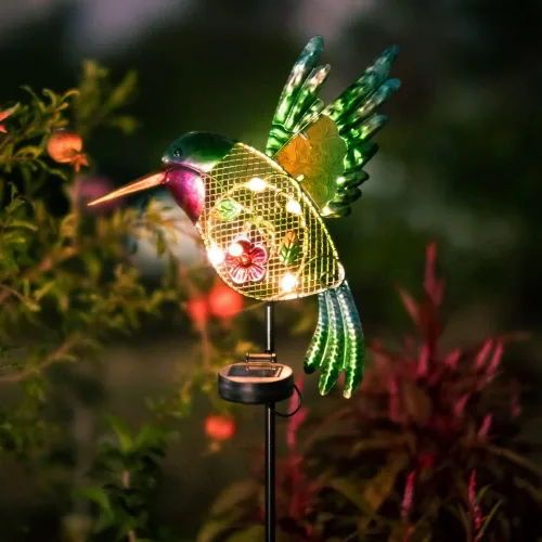Miniatura 5 de DREAMYSOUL Luces solares de jardín al aire libre, luces solares de colibrí para patio al aire libre, camino, regalos de colibrí para mujeres, mamá