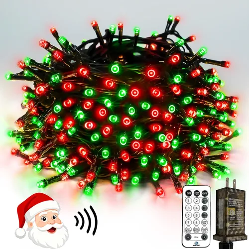 Miniatura 8 de Luces de Navidad controladas por voz con control remoto, cadena de 300 luces LED de 99 pies para interiores y exteriores con 12 modos, 3