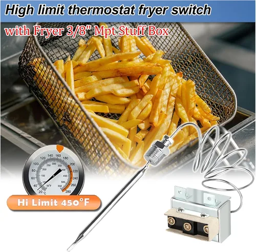 Miniatura 3 de Interruptor de freidora de termostato de límite alto 1177 LCCM200300 compatible con ATOSA 301030005 Termostato Hi Limit con 3/8 "Mpt Stuff Box Hi