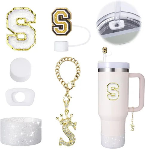 Miniatura 22 de Mity Rain Set de 6 piezas de accesorios para taza para Stanley de 30 oz y 40 oz con asa, tapa para pajita, dije con iniciales de taza, bota