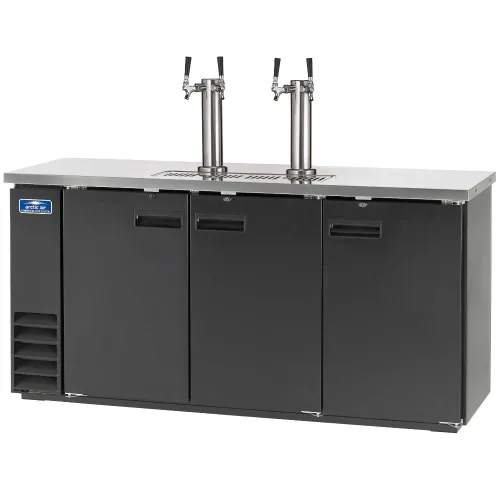 Arctic Air ADD72R-2 Enfriador/dispensador/Kegerator de cerveza de barril directo de doble grifo de 73 pulgadas, negro, 115 V