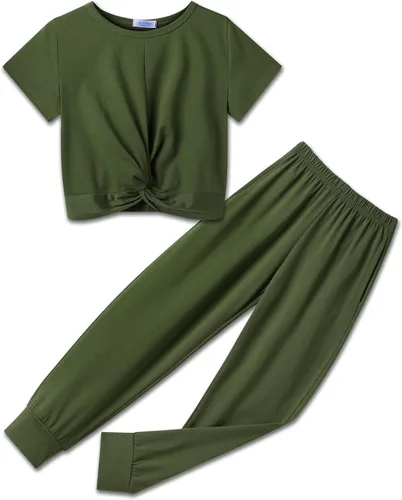 Arshiner Conjuntos de ropa para niñas, teñido anudado, tops y pantalones deportivos, ropa deportiva, trajes deportivos de 4 a 13 años