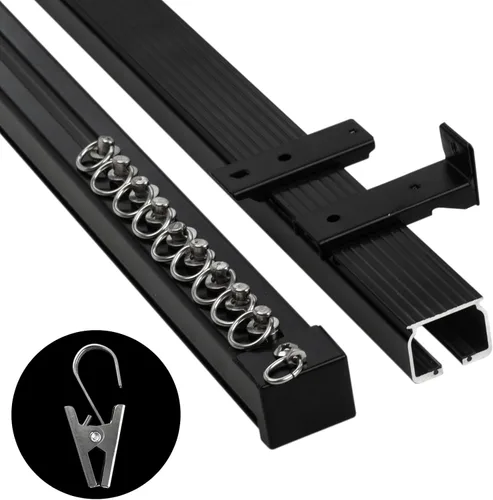 Miniatura 8 de Cortina de techo súper resistente, fácil de instalar, cortina deslizante suave para montaje en techo y pared, divisor de habitación, para sala