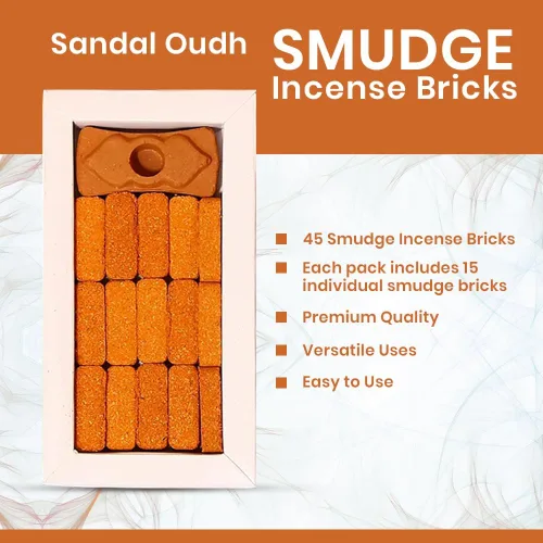 Miniatura 7 de Smudge - Juego de 45 ladrillos de incienso, Palo Santo, salvia blanca, sandalias Oudh para limpieza de energía negativa y protección, aromaterapia