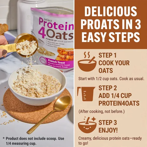 Miniatura 5 de PEScience Protein4Oats, Polvo de Proteína para Hacer Avena de Proteína de Sabor Increíble, con Suero y Caseína, Sin Gluten, Manteca de Maní y Miel