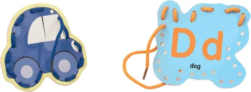 Miniatura 8 de Melissa & Doug. Juego de tarjetas de madera con paneles de doble cara y cordones a juego