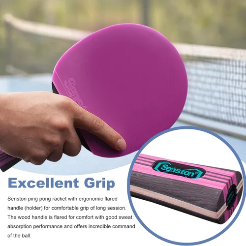Miniatura 4 de Senston Paletas de ping pong para entretenimiento o competición - Juego de paletas de ping pong con velocidad avanzada, control Púrpura