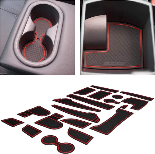 CupHolderHero Compatible con accesorios Hyundai Kona 2018-2021 - Insertos de portavasos antideslizantes antipolvo, tapetes para consola central,