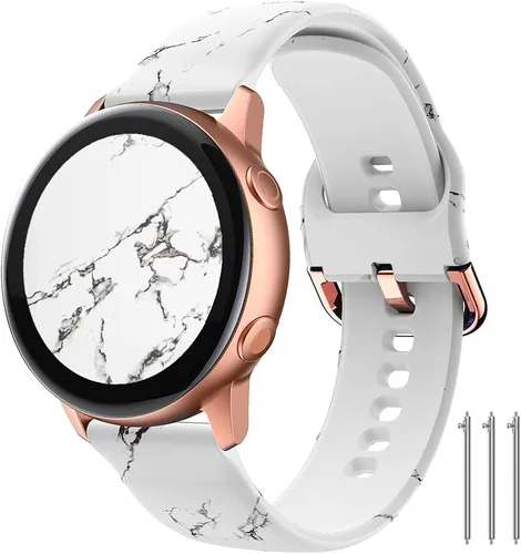 Miniatura 25 de Correas florales compatibles con Samsung Active 2, Watch Band de 1.575 pulgadas/1.732 pulgadas, Active Watch Band 1.575 pulgadas, correa de silicona