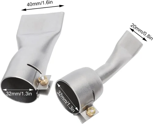Miniatura 4 de Boquilla de soldadura plana, boquilla de soldadura plana de 0.787 in, boquilla de soldadura de acero inoxidable de 1.575 in, herramienta de soldador