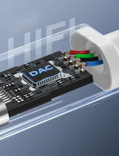 Miniatura 3 de Adaptador de auriculares de audio USB-C a 0.138 in – Paquete de 2 dongle de alta resolución con micrófono y control de volumen – Cable tejido tipo C