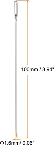 Miniatura 2 de HARFINGTON Agujas de rebordear 0.063 in de diámetro, agujas de coser rectas largas de acero inoxidable, agujas de coser de 4 pulgadas