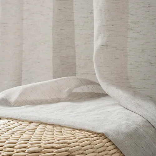 Miniatura 3 de FMFUNCTEX - Cortinas de lino transparentes para dormitorio, cortinas grises de 63 pulgadas de largo para sala de estar, cortinas de ventana mezcla