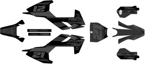 Miniatura 5 de Kit de gráficos para Husqvarna Motocross Electric E-Minis EE3 y EE5 (2020-2023) Orange-Crew Series Azul 09 Mil - Adhesivo para motocross Dirt Pit