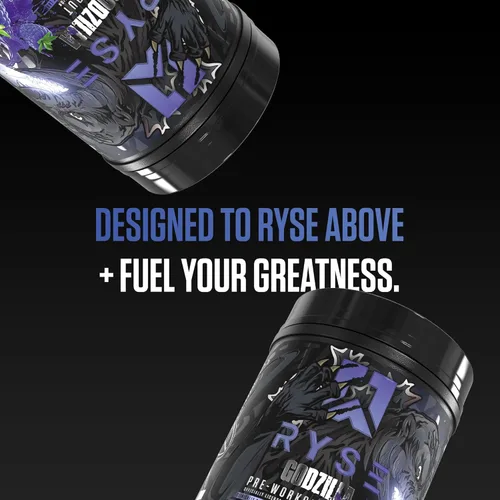 Miniatura 8 de RYSE Godzilla X Noel Deyzel - Polvo de preentrenamiento - Frambuesa azul - 400 mg de cafeína, preentrenamiento de alto nivel para hombres y mujeres