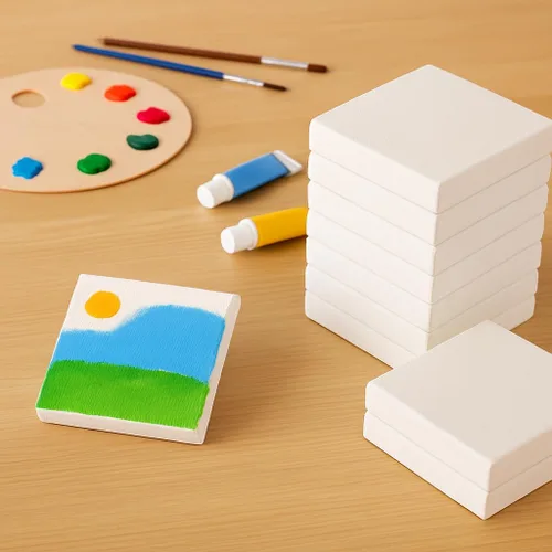 Miniatura 8 de LWR CRAFTS Mini lienzo estirado de 2 x 2 pulgadas, paquete de 12