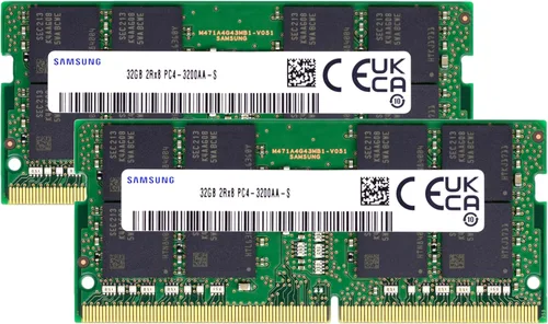 Samsung 64 GB (2 x 32 GB) DDR4 3200 MHz PC4-25600 (PC4-3200AA) CL22 SODIMM 2Rx8 Dual Rank 1.2V 260-Pin portátil, memoria RAM para portátil