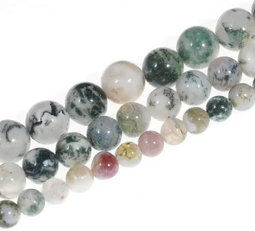 Miniatura 11 de Cuentas de piedra natural de 0.394 pulgadas (0.394 in) de jade sureño redondas y sueltas, piedra energética de cristal curativo, potencia curativa
