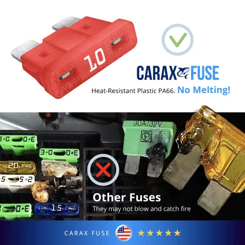 Miniatura 7 de CARAX Fusible incandescente – Fusible premium estándar/hoja regular ATC/ATO/ATS – 50 piezas – Kit surtido – Fusible automotriz LED resplandor al