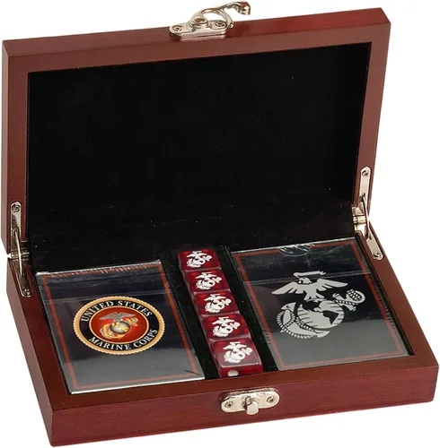 Miniatura 21 de Juego de regalo del ejército de los Estados Unidos Juego de cartas y dados Tarjetas de insignia de rango del ejército Regalos del ejército