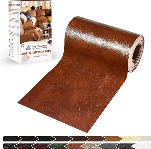 Miniatura 57 de KING MOUNTAIN Cinta de reparación de cuero, 16 x 60 pulgadas, gris, autoadhesiva, impermeable, ecológica