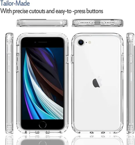 Miniatura 5 de Funda para iPhone SE 2020, iPhone 8, iPhone 7 para niñas y mujeres, transparente, protección de cuerpo completo, a prueba de golpes, carcasa