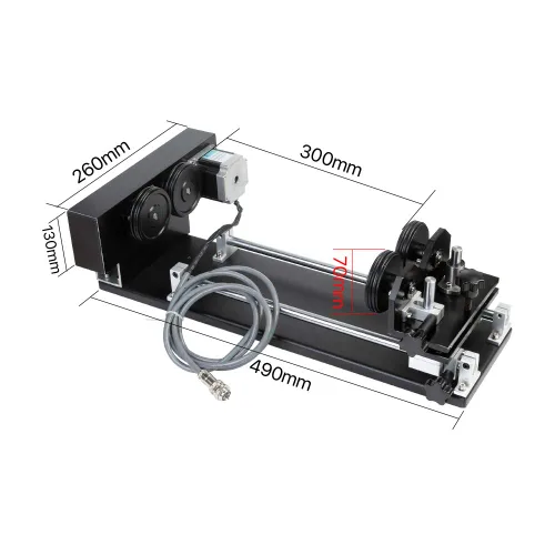 Miniatura 3 de Cloudray Accesorio giratorio láser de CO2 Eje giratorio de 2 ejes CNC Laser Accesorio giratorio con motor paso a paso 2 fases Nema 23