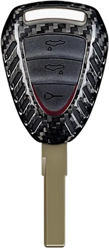 Funda para llavero de fibra de carbono genuina para Porsche 911 987 997 Facelift Boxster Carrera GT Caimán Car Remote Key Fob Case para hombres Negro