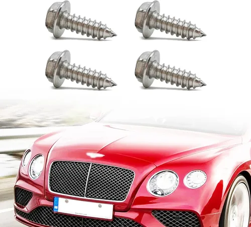 Juego de 4 tornillos de matrícula negros, sujetadores universales de acero inoxidable para matrículas, marcos y cubiertas en automóviles domésticos,